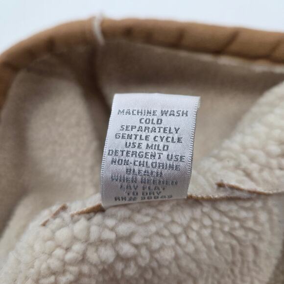 VTG Baby Girl 18M Tan Brown Sherling Suede Hooded Zip Toggle BOHO 70s inspired - Picture 7 of 7